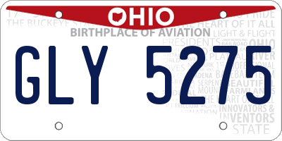 OH license plate GLY5275