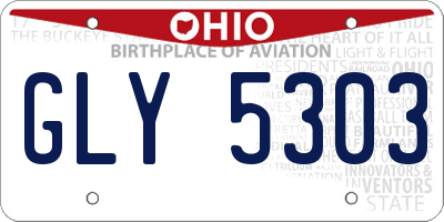 OH license plate GLY5303