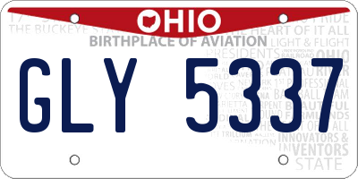 OH license plate GLY5337