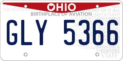OH license plate GLY5366
