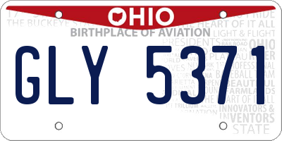 OH license plate GLY5371