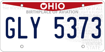 OH license plate GLY5373