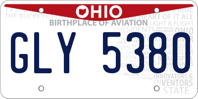 OH license plate GLY5380