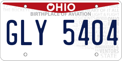 OH license plate GLY5404