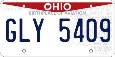 OH license plate GLY5409