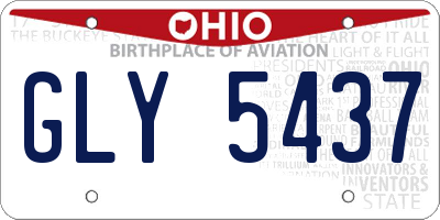 OH license plate GLY5437