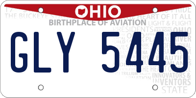 OH license plate GLY5445