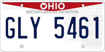 OH license plate GLY5461