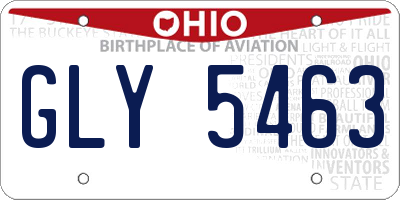OH license plate GLY5463