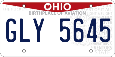 OH license plate GLY5645