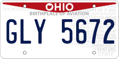 OH license plate GLY5672