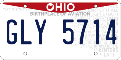 OH license plate GLY5714