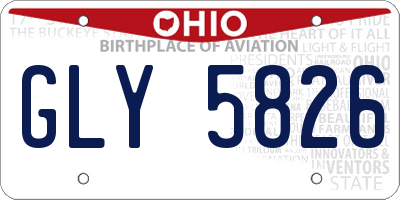 OH license plate GLY5826