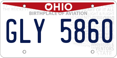 OH license plate GLY5860