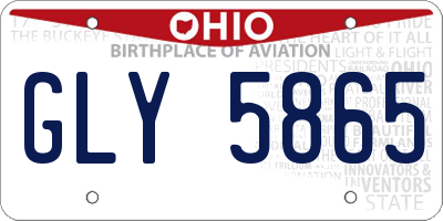 OH license plate GLY5865