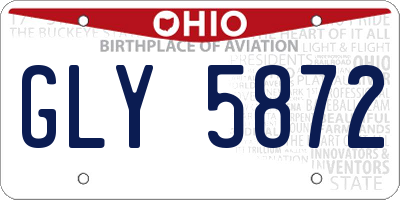 OH license plate GLY5872