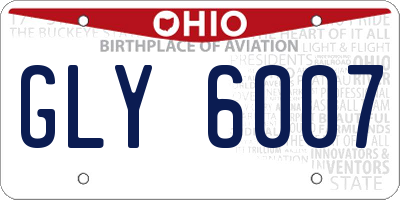 OH license plate GLY6007