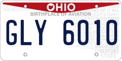 OH license plate GLY6010