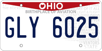 OH license plate GLY6025