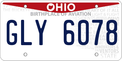OH license plate GLY6078
