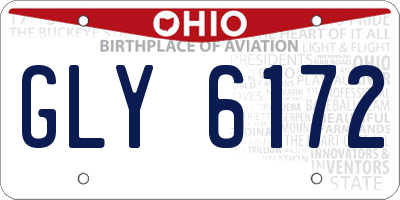 OH license plate GLY6172