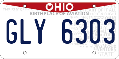 OH license plate GLY6303