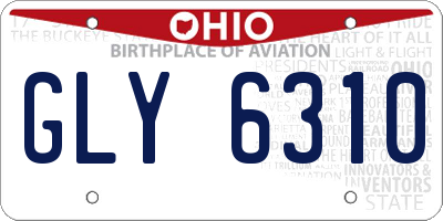 OH license plate GLY6310