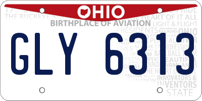OH license plate GLY6313