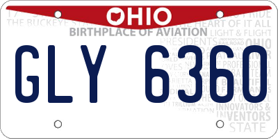 OH license plate GLY6360
