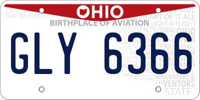 OH license plate GLY6366