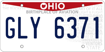 OH license plate GLY6371