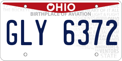 OH license plate GLY6372