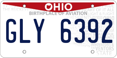 OH license plate GLY6392