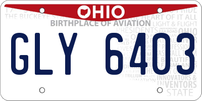 OH license plate GLY6403