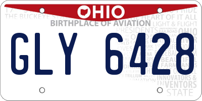 OH license plate GLY6428