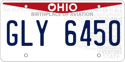 OH license plate GLY6450