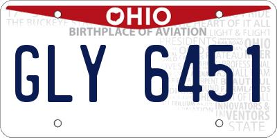 OH license plate GLY6451