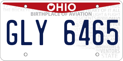 OH license plate GLY6465