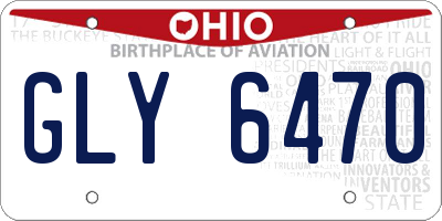 OH license plate GLY6470