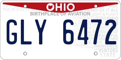 OH license plate GLY6472