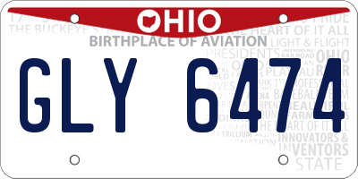 OH license plate GLY6474