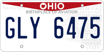 OH license plate GLY6475