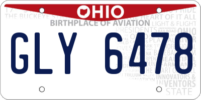 OH license plate GLY6478