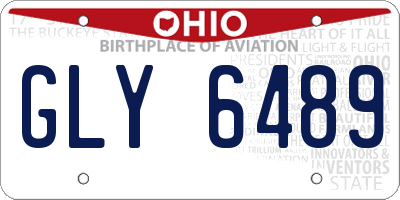 OH license plate GLY6489