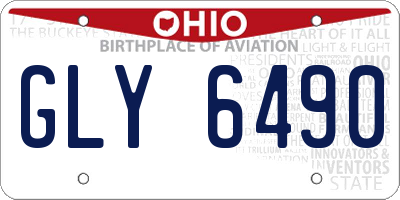 OH license plate GLY6490