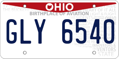 OH license plate GLY6540