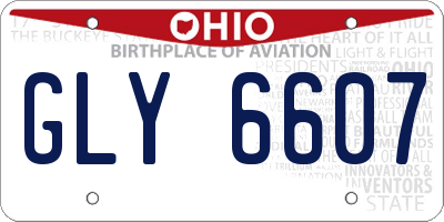 OH license plate GLY6607