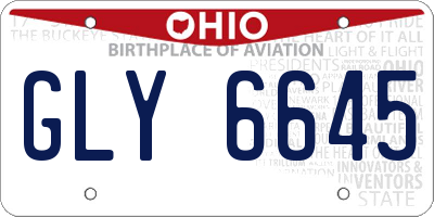 OH license plate GLY6645