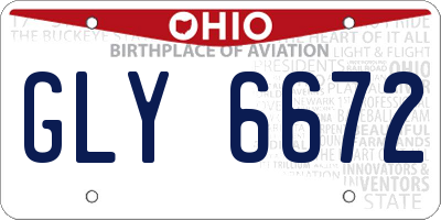 OH license plate GLY6672