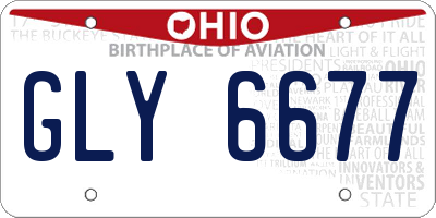 OH license plate GLY6677